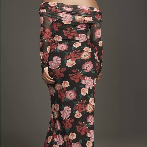 Anthropologie Dresses & Skirts - AFRM Anthropologie Black Floral Long Sleeve Dress